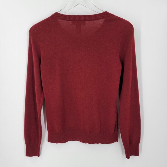 Banana Republic Cardigan Womens Small Lace Button Up Long Sleeve Red Sweater - Picture 2 of 10